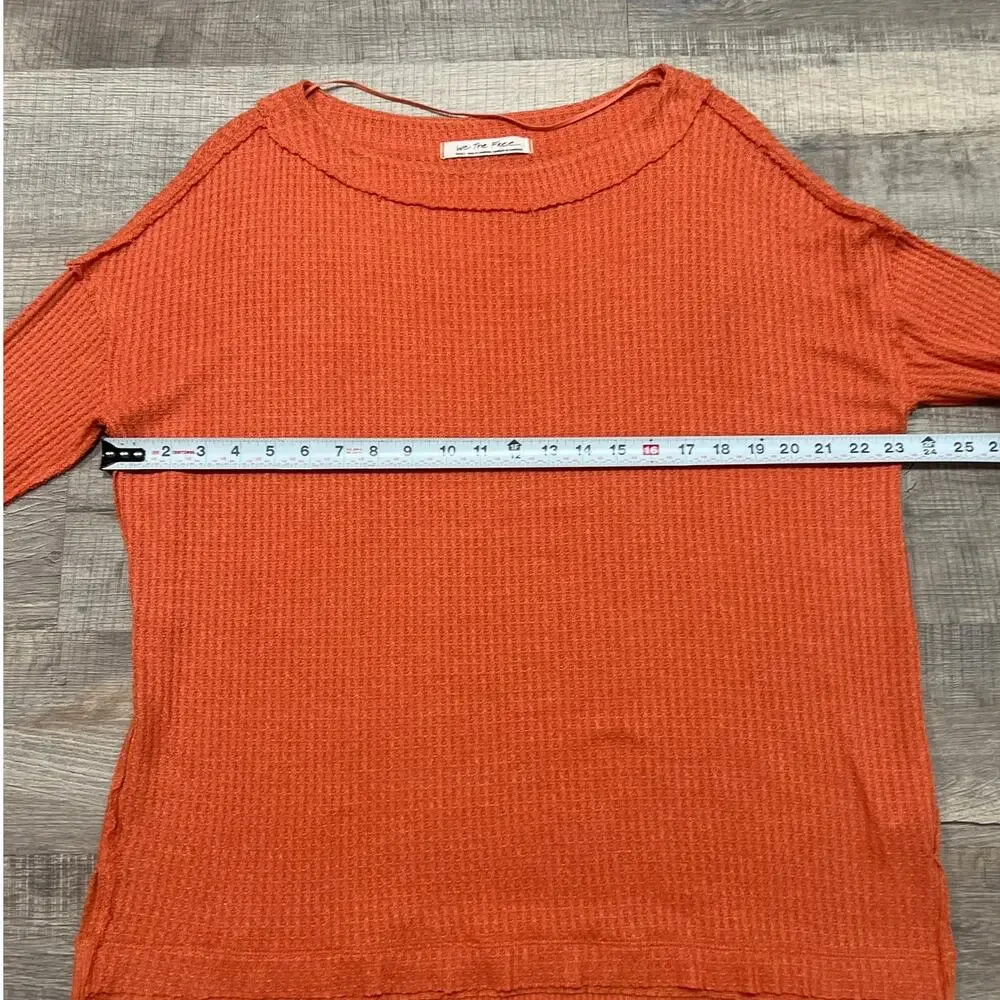 Free People FP Phoenix Thermal Oversized Small Dolman Waffle Rib Thumb Hole Boho
